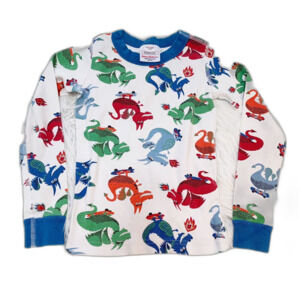 Hanna Andersson Dragons Boys Long Sleeve Tee 100% Organic Cotton Shirt 6-7 Yrs